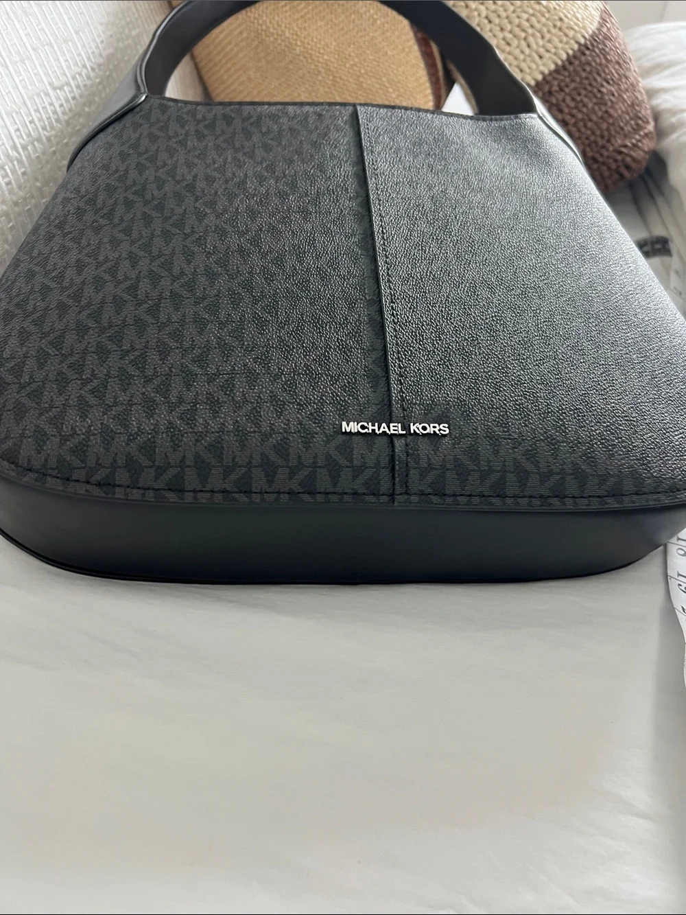 Michael Kors Black MK Logo Hobo Shoulder Bag